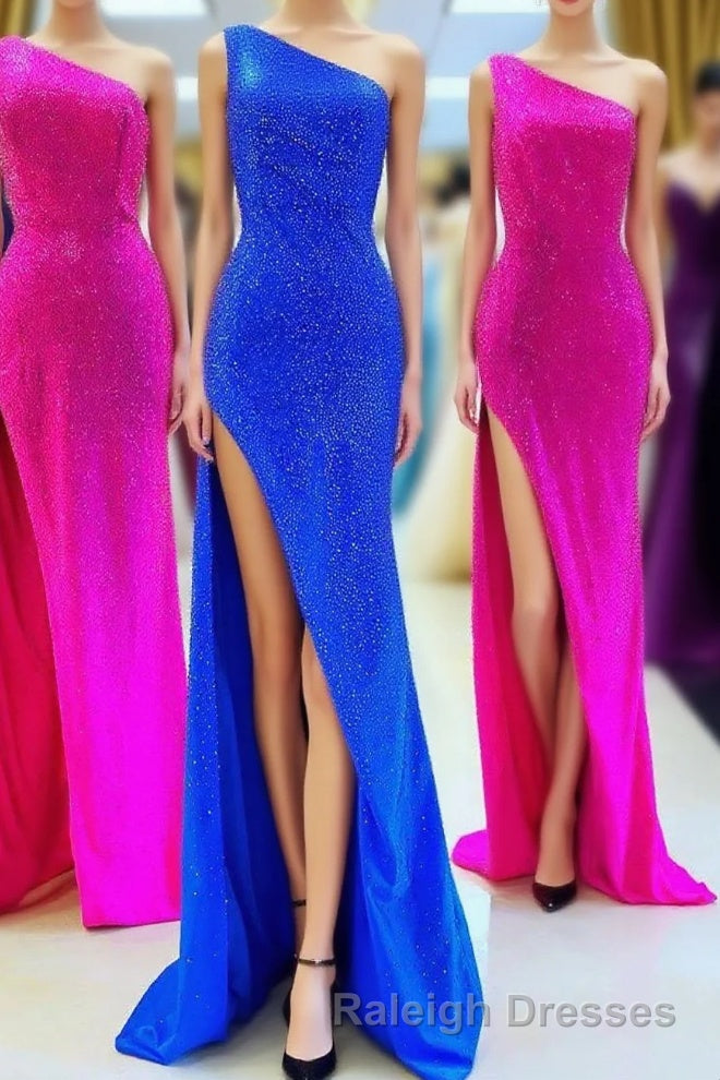 One Shoulder Mermaid Royal Blue Long Formal Dress Main image