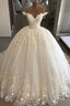 New Arrival Ball Gown White Lace Wedding Dresses Off Shoulder Women Bridal Gowns Prom Dress