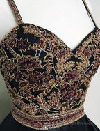 New Arrival Black Spaghetti Straps A Line Beading Homecoming Dresses