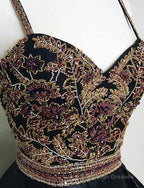 New Arrival Black Spaghetti Straps A-Line Beading Homecoming Dress
