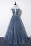 New Arrival Sequins Tulle Off-The-Shoulder Floor Length Evening Dress