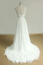 New Lace O-Neck Lace Tulle Boho Wedding Dresses