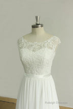 New Lace O-Neck Lace Tulle Boho Wedding Dress