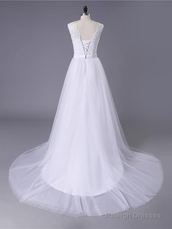 New Lace O-Neck Lace Tulle Boho Wedding Dresses