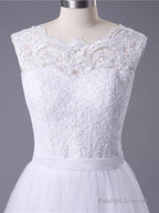 New Lace O-Neck Lace Tulle Boho Wedding Dress