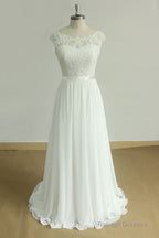 New Lace O-Neck Lace Tulle Boho Wedding Dress