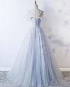 New! Sleeveless V-Neck Tulle Prom Dresses