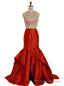 New Style Red Satin Backless Evening Dress Formal Gowns
