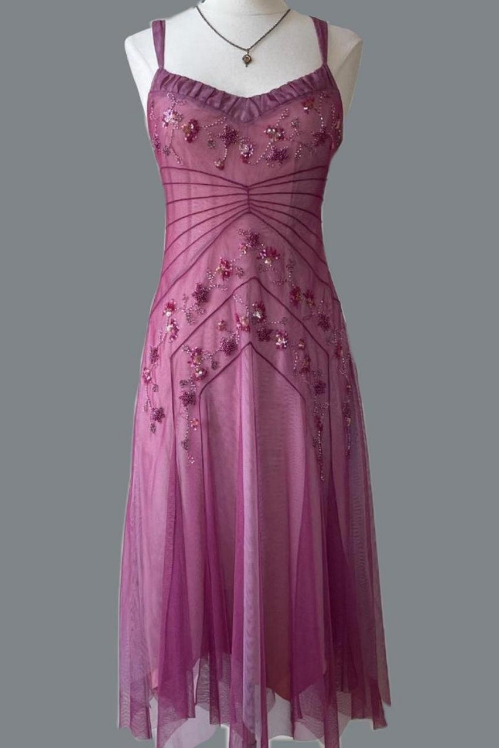 NiceVestidos--Pink Beaded Mid-Length Homecoming Dresses Prom Dresses