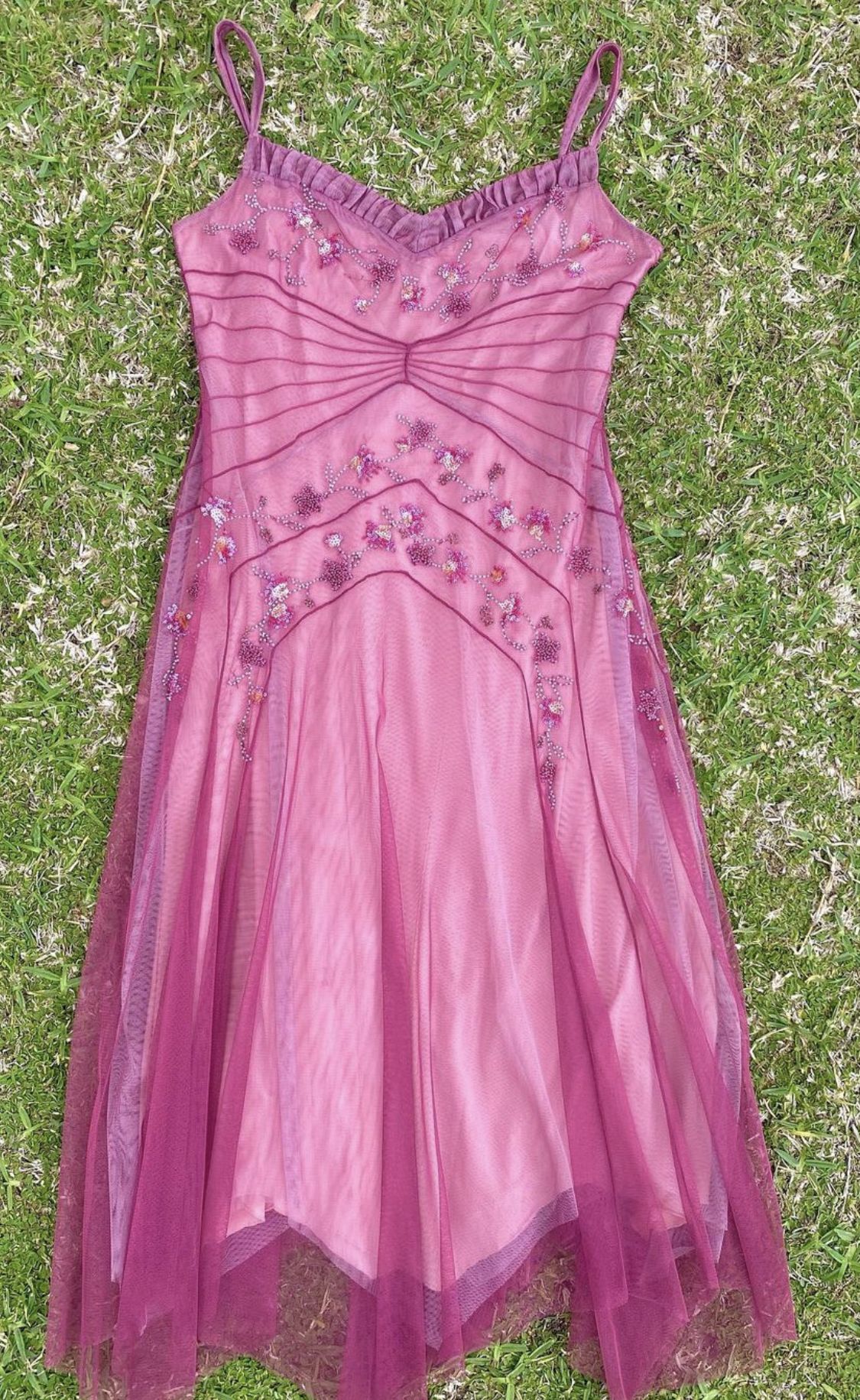 NiceVestidos--Pink Beaded Mid-Length Homecoming Dresses Prom Dresses