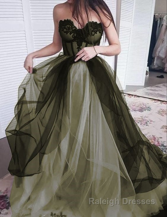 Green/Purple Elegant Lace Tulle A Line Long Tulle Formal Prom Dress Prom Gowns Sexy Backless Wedding Dress Main image