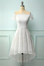 Off Shoulder Asymmetrical White Homecoming Dresses