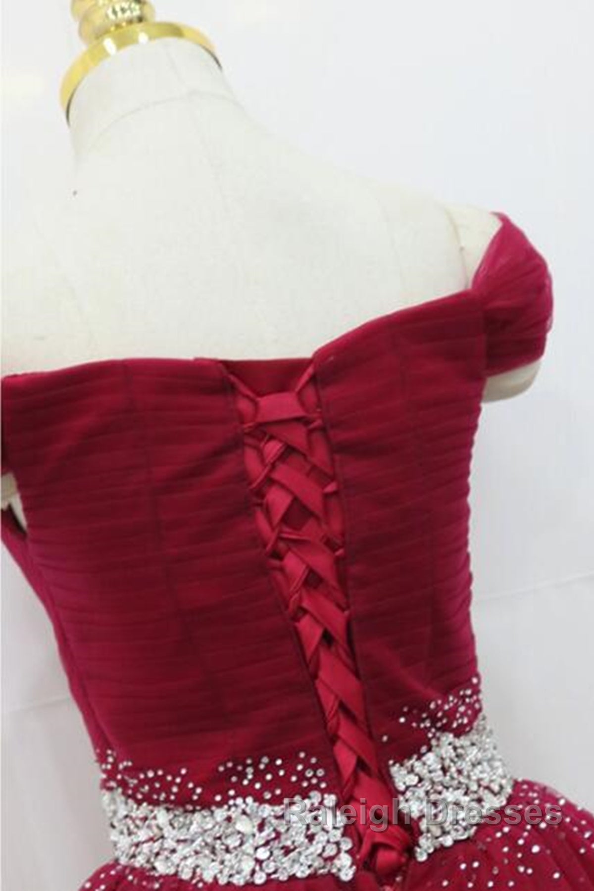 Off Shoulder Burgundy Tulle Long Prom Dresses with Sequins, Burgundy Tulle Formal Evening Dresses