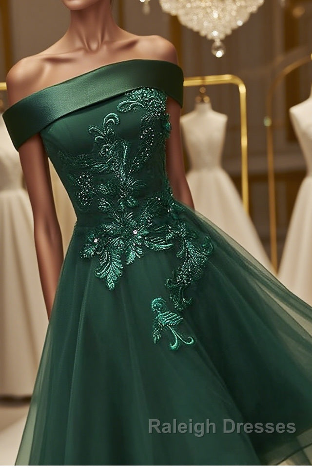 Off Shoulder Green Lace Floral Prom Dresses Short Green Lace Homecoming Dresses Green Prom Dresses