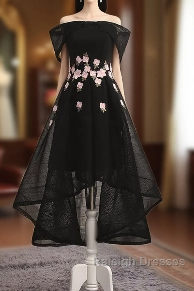 Off Shoulder High Low Fashionable Prom Dresses Homecoming Dress Lovely Prom Dress Main image