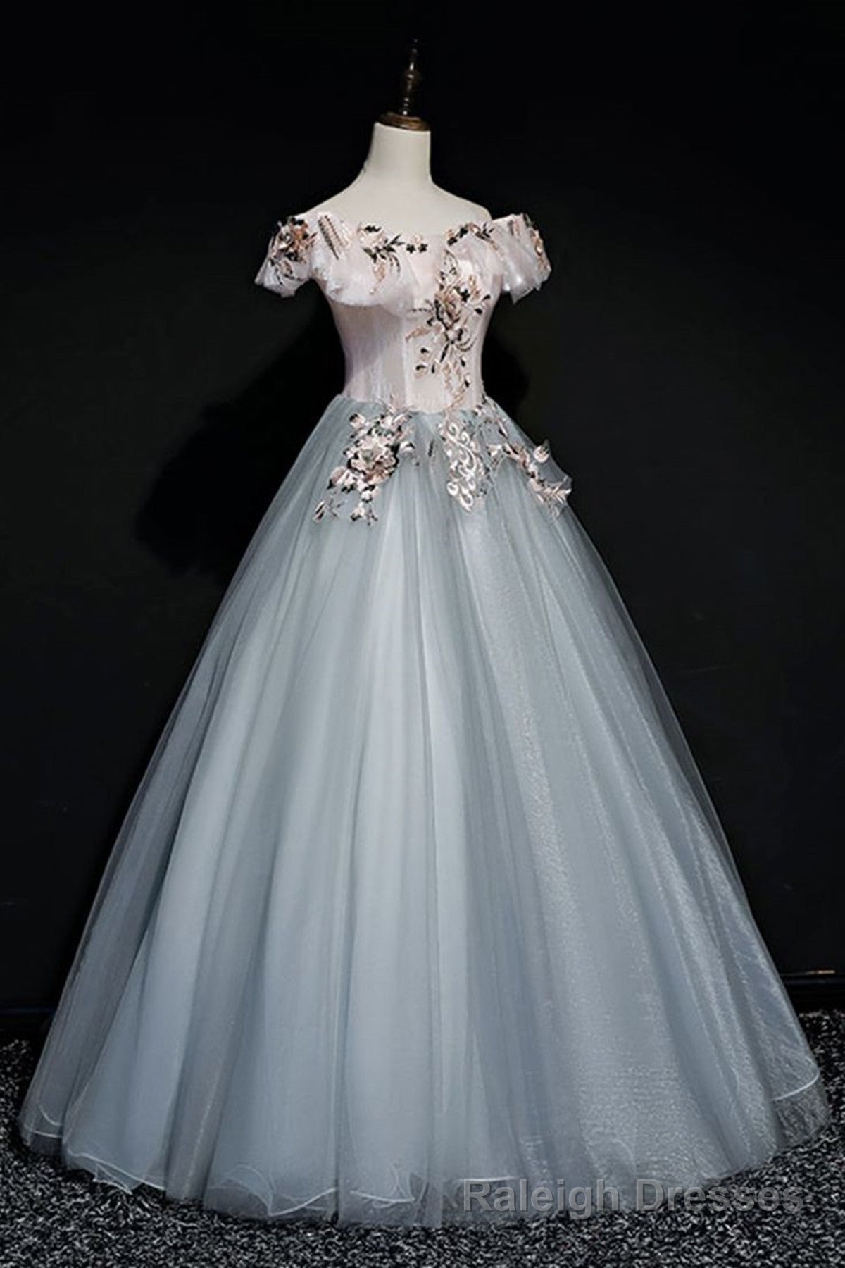 Off Shoulder Long Off Shoulder Prom Dress, Tulle Sweet 16 Dress Formal Gowns