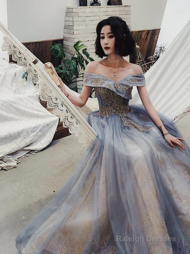 Off Shoulder Long Sweetheart Lace Applique Prom Dress Party Dress, Floor Length Evening Dresses Secondary image