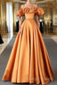 Off Shoulder Satin Sweetheart Lace-Up Prom Dresses Satin Simple Prom Dresseses