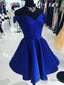 Off Shoulder Short Royal Blue Prom Dress Short Royal Blue Graduation Homecoming Dress