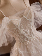 Off Shoulder Tulle Lace Light Champagne Long Prom Dresses Light Champagne Sweet 16 Dresses