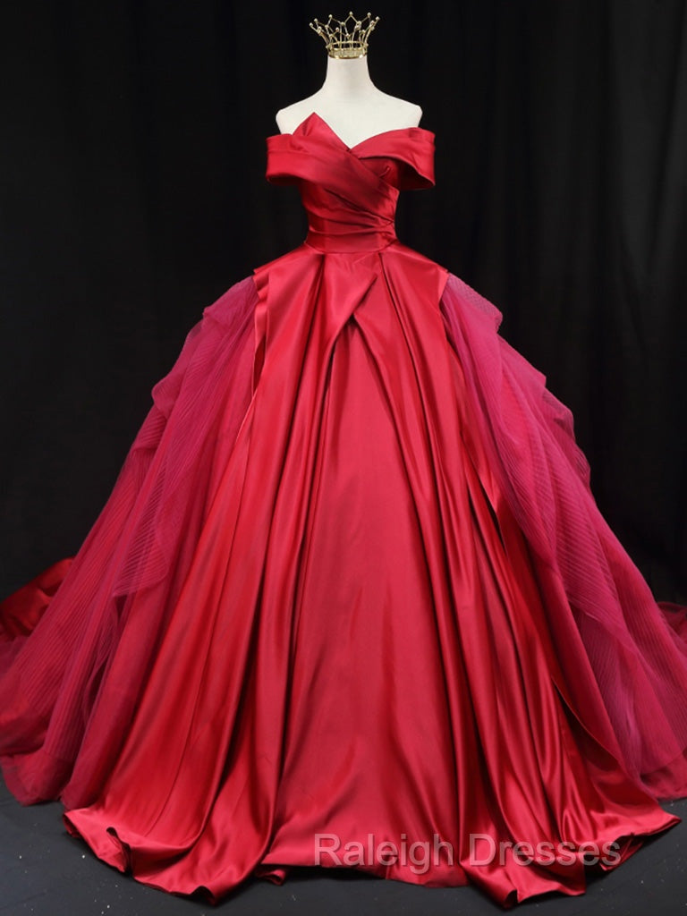 Off Shoulder Tulle Satin Blue Long Prom Gown Blue Long Prom Dresses