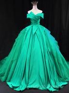 Off Shoulder Tulle Satin Blue Long Prom Gown Blue Long Prom Dresses