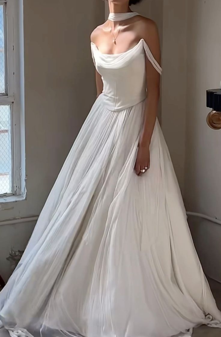 Off Shoulder White Beautiful Wedding Dresses Long Prom Dress