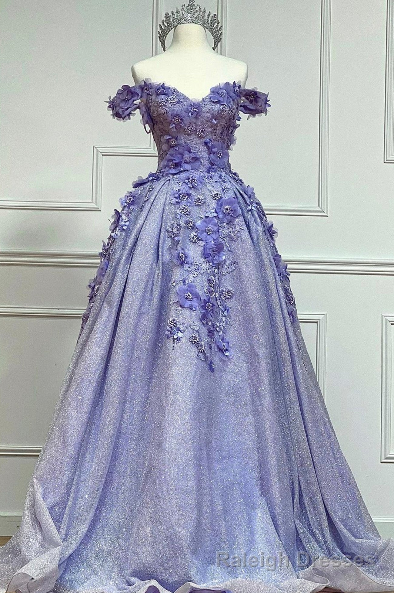 Off the Shoulder Applique Long Prom Dresses,A Line Formal Prom Dress