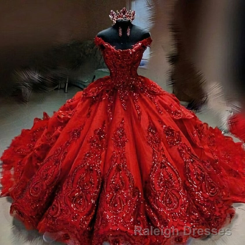 Off the shoulder ball Gowns, charming prom dress