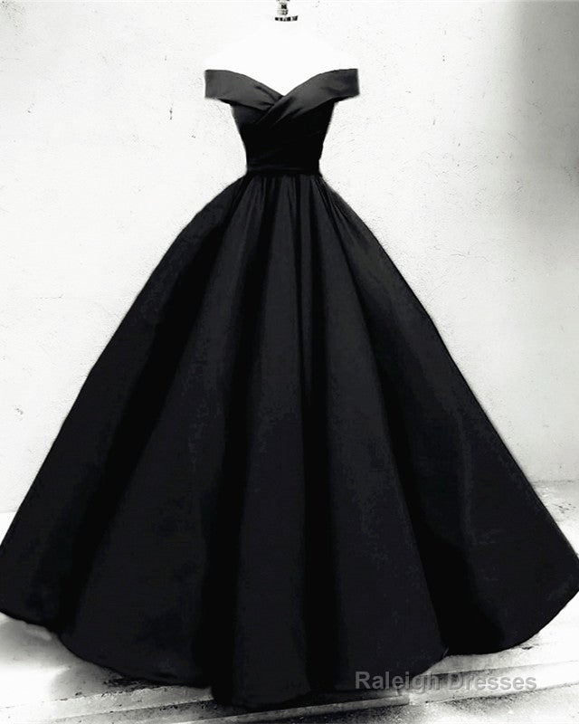 Off The Shoulder Ball Gown Satin Dresses
