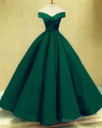 Off The Shoulder Ball Gowns Satin Dress