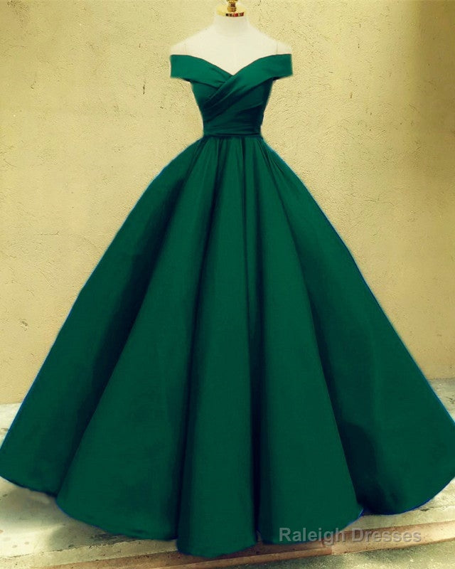 Off The Shoulder Ball Gowns Satin Dress