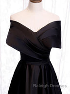Off the Shoulder Black Prom Dress Long with Corset Back Black Off the Shoulder Prom Dress