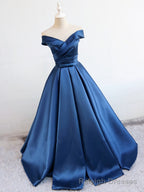 Off the Shoulder Blue/Green Long Prom Dresses, Green/Blue Off Shoulder Formal Prom Dresses