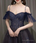 Off The Shoulder Blue Purple Ombre Tulle Prom Dress Blue Purple Ombre Prom Graduation Dress
