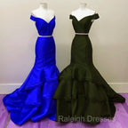 Off The Shoulder Burgundy Evening Dress Mermaid New Two Piece Prom Dress