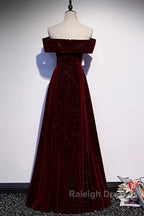 Off The Shoulder Burgundy Long Prom Dress Burgundy Off Shoulder Long Prom Dress