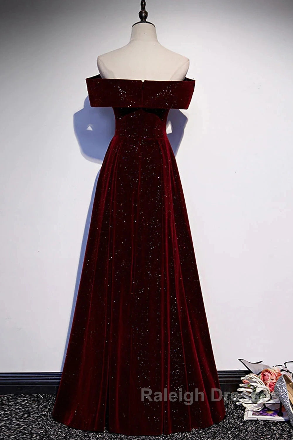 Off The Shoulder Burgundy Long Prom Dress Burgundy Off Shoulder Long Prom Dress