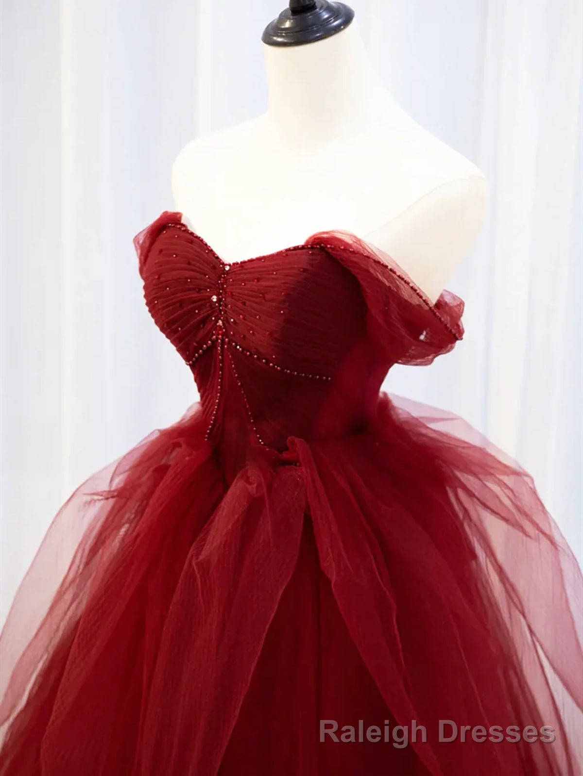 Off the Shoulder Burgundy Long Prom Dresses, Wine Red Long Formal Evening Dresses