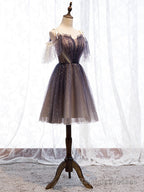 Off the Shoulder Deep Purple Short Prom Dresses, Off Shoulder Short Purple Formal Homecoming Dresses