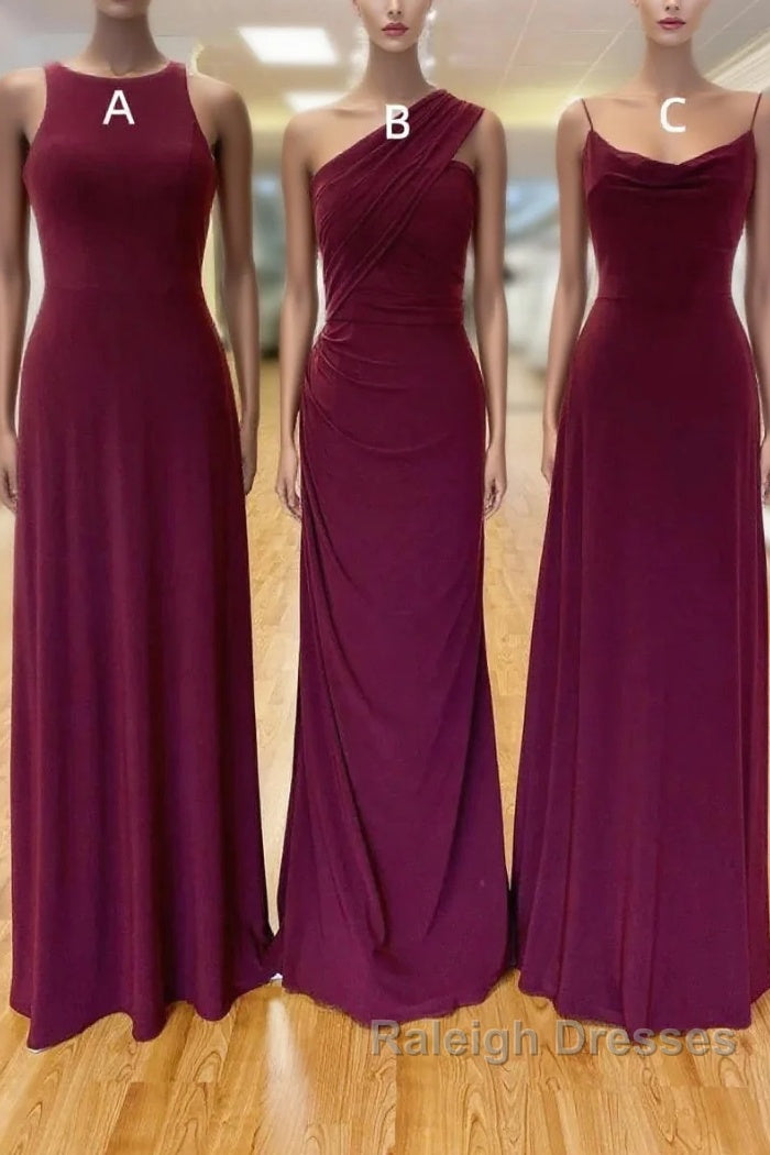 Off-The-Shoulder Floor Length Chiffon Long Bridesmaid Dress Main image