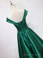 Off the Shoulder Green Long Prom Dress, Off Shoulder Long Green Formal Prom Dresses
