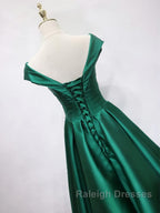 Off the Shoulder Green Prom Dresses Long with Corset Back Off Shoulder Long Green Prom Dress