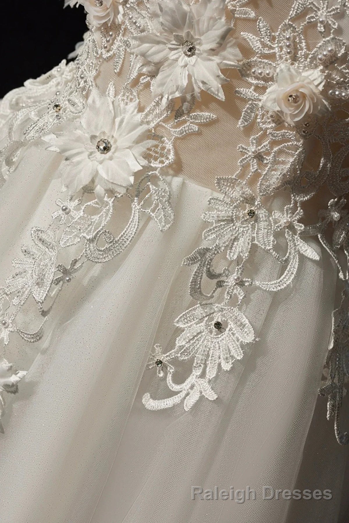 Off the Shoulder Ivory Lace Floral Long Prom Dresses, Off Shoulder Ivory Lace Floral Long Formal Prom Dresses