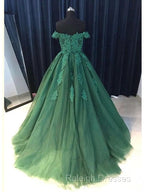 Off The Shoulder Lace Red Prom Dress A-Line Sequin Prom Gowns