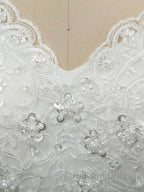 Off-the-Shoulder Lace Sequins Ball Gown Wedding Dresses