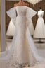 Off The Shoulder Lace Trumpet Mermaid Wedding Dress With Bow