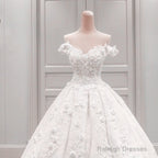 Off The Shoulder Lace Wedding Dress Ball Gowns