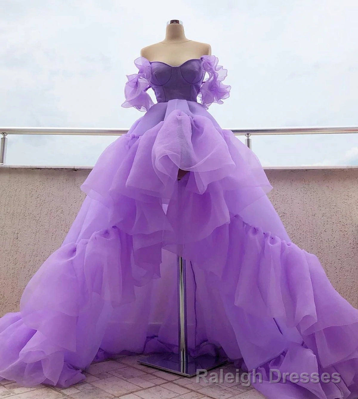 Off the Shoulder Lavender High Low Quinceanera Dresses Secondary image