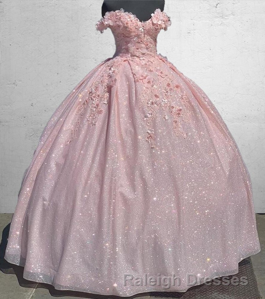 Off the Shoulder Lavender Sequin 3D Floral Quinceanera Dresses Secondary image